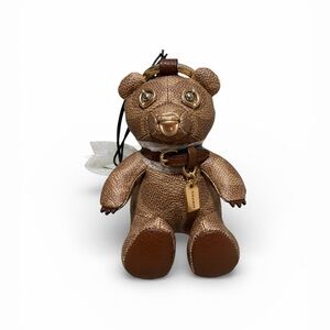 Coach Brown Leather Bear Keychain